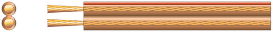 Economy Transparent Speaker Cable, 2 x (79 x 0.2mmØ)
