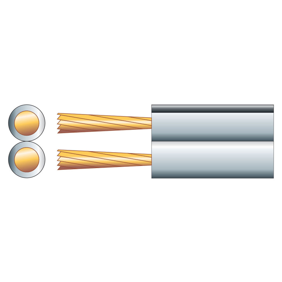 Economy Fig 8 Speaker Cable, 2 x (7 x 0.2mmØ)