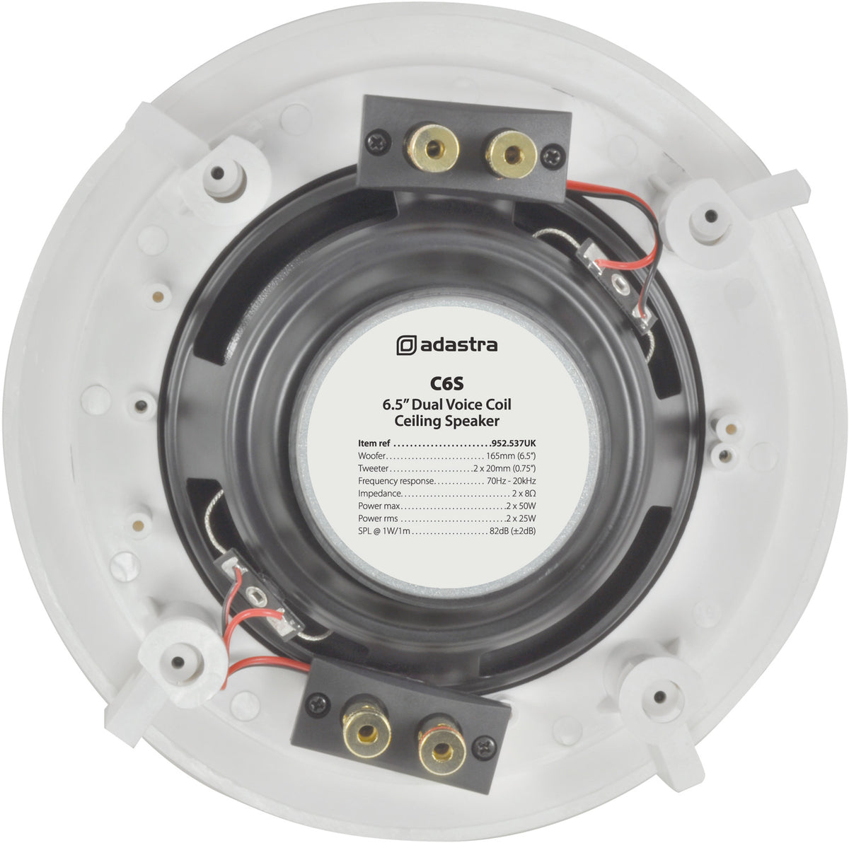 16.5cm (6.5") Dual Voice Coil Ceiling Speaker with Dual Tweeters