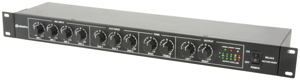 ML432 4mic+3aux rack mixer 1U
