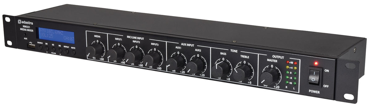 MM321 Rack Mixer + BT/USB/FM Player