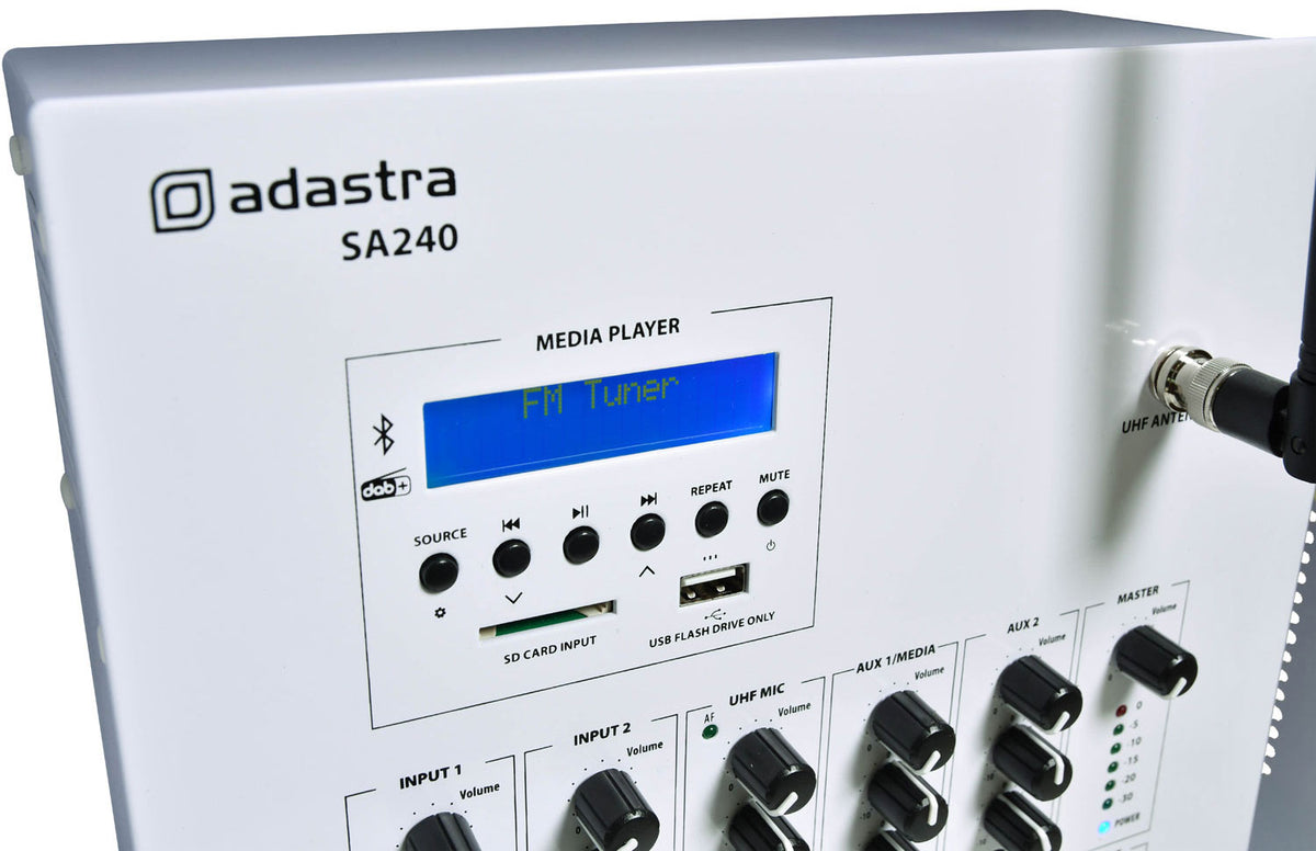 SA240 Secure Wall Amplifier 100V with UHF Mic and DAB+ Media Player