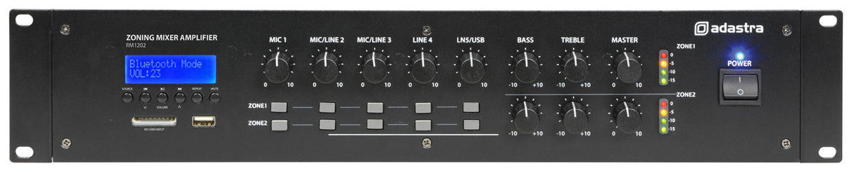 2-zone Mixer-amplifier + USB/SD/FM/Bluetooth