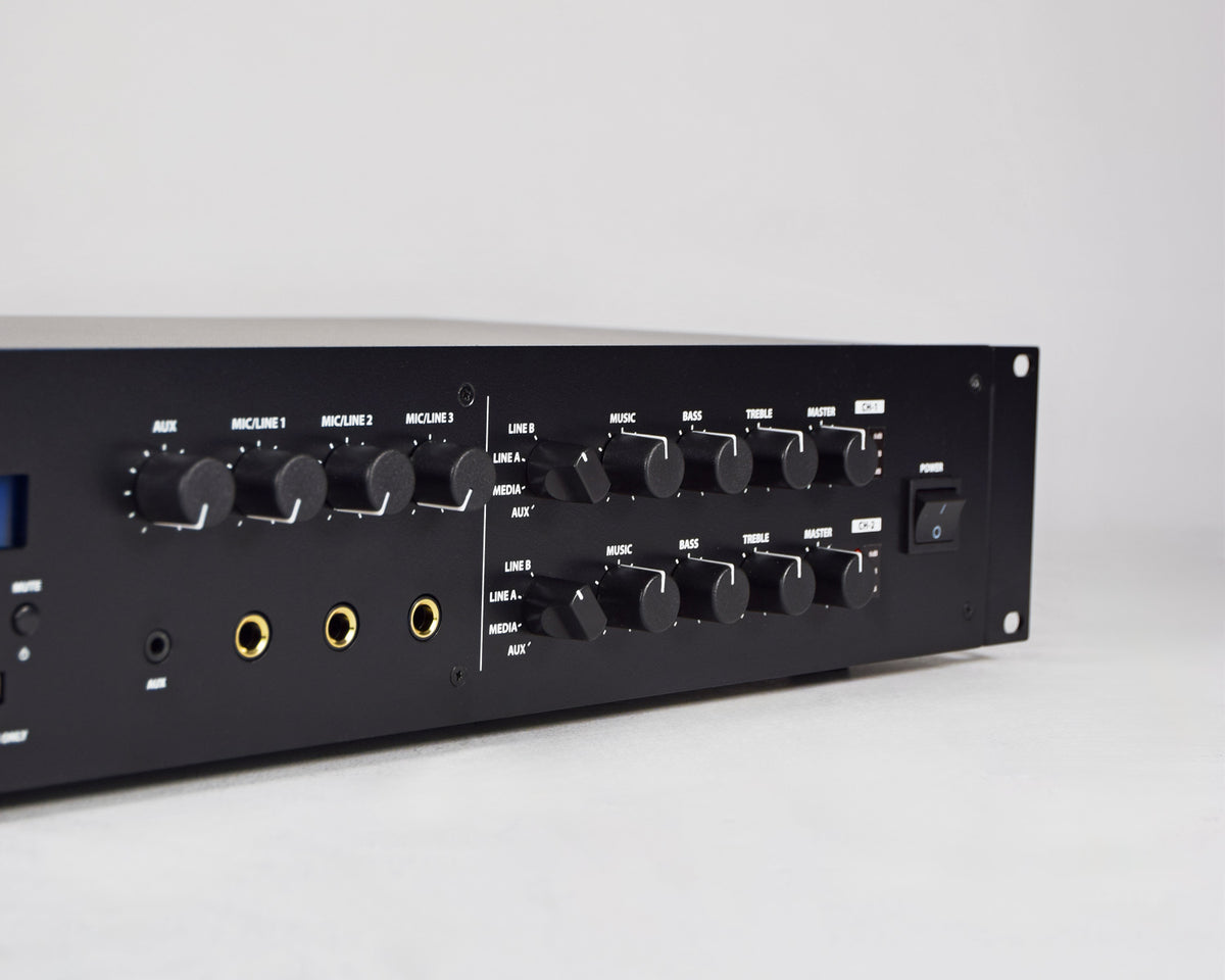 V-series Dual Zone 100V Mixer-Amplifiers