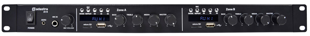 A14 Dual Stereo Mixer-Amplifier 4 x 160W
