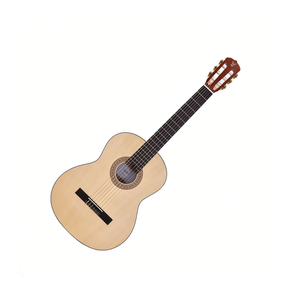 Vedra Model 1M Classical Nylon-String Guitar – Natural Matte, full guitar angled view