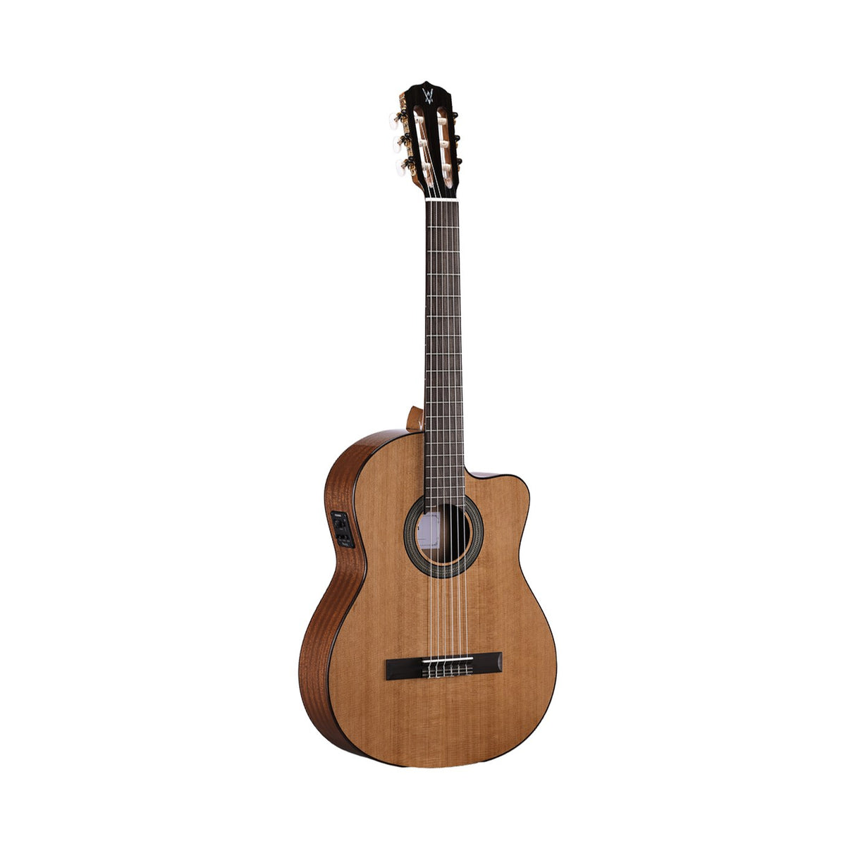 Vedra Model 3C Solid Cedar Cutaway Electro-Classical Guitar – Natural Gloss, front view