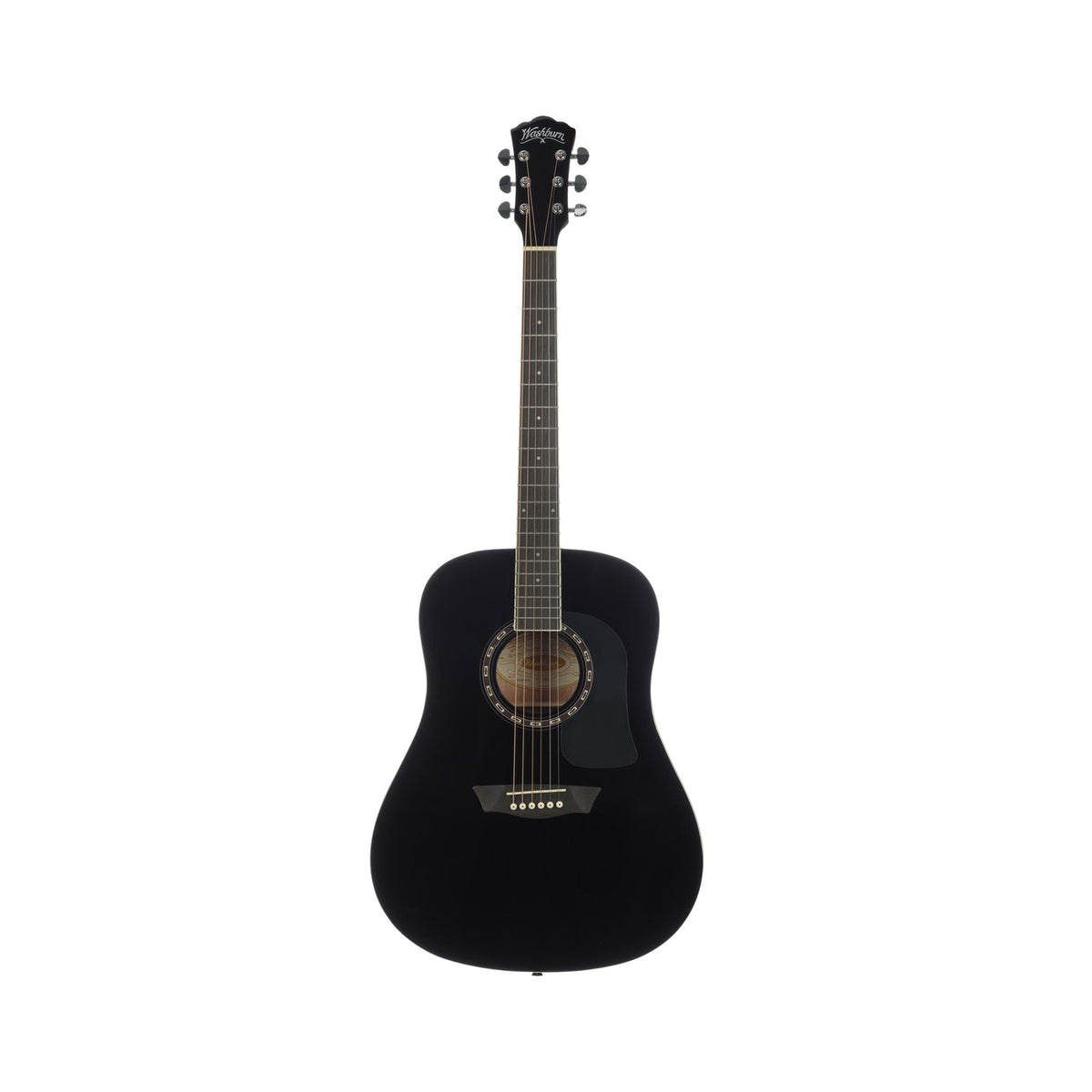 Washburn D5 Apprentice Dreadnought Acoustic Guitar – Black – full front view