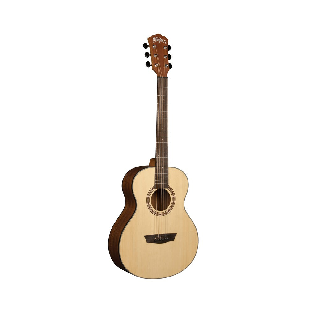Washburn AGM5K Apprentice Mini Acoustic Guitar – Natural – complete guitar front view