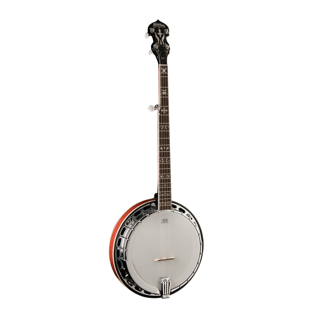 Washburn B16 Americana 5-String Banjo with Hard Case – Tobacco Sunburst – full instrument view
