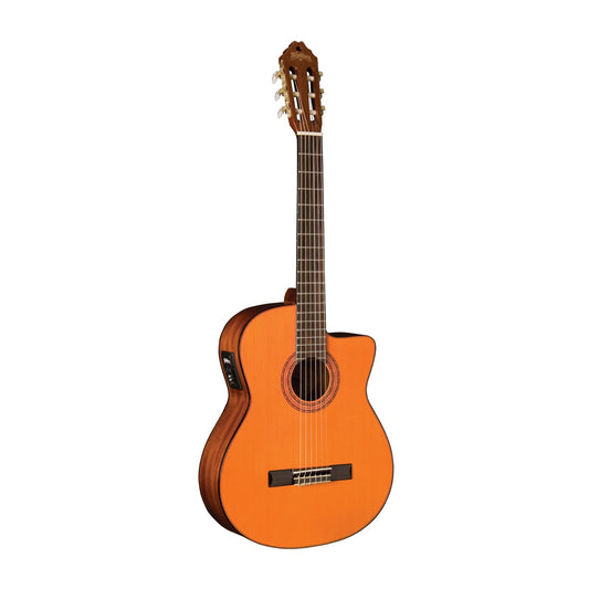Washburn C5CE Classical Cutaway Nylon-String Acoustic-Electric Guitar – Natural – full instrument front view