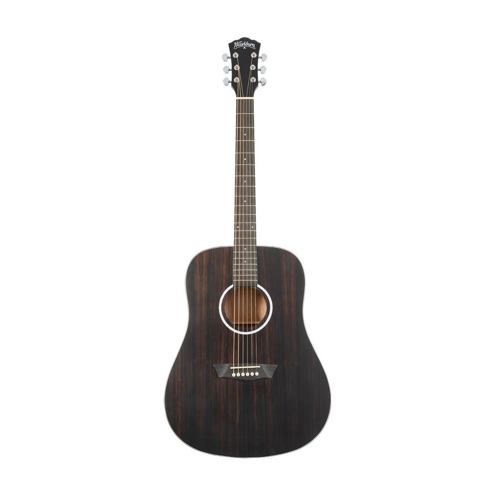 Washburn Deep Forest Ebony Dreadnought Acoustic Guitar – Natural Matte – complete guitar front view