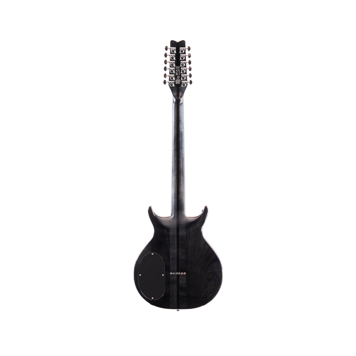 Washburn H12TB Hawk 12-String Electric Guitar – Trans Black – full rear view