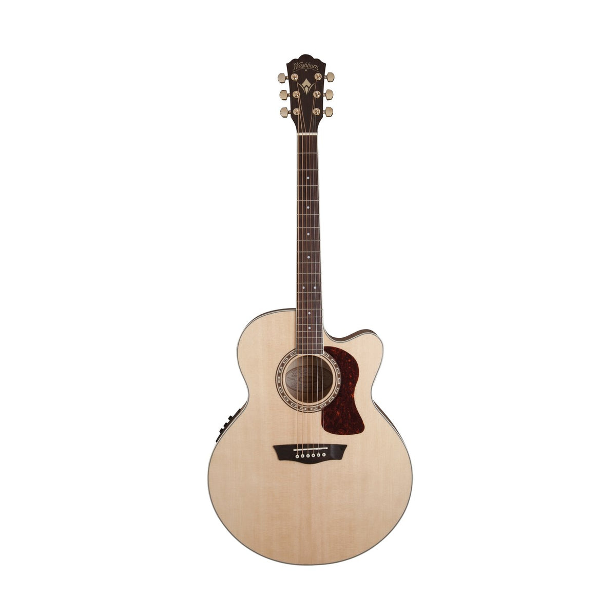 Washburn J40SCE Heritage Jumbo Acoustic-Electric Guitar – Natural Gloss – straight full front