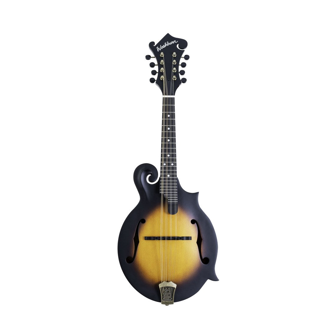 Washburn M108SW Americana F-Style Mandolin with Hard Case – Vintage Sunburst – full instrument view