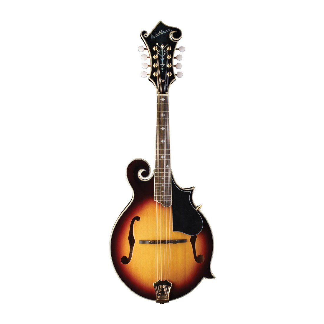 Washburn M3SW Americana F-Style Mandolin with Hard Case – Tobacco Sunburst – full instrument front view