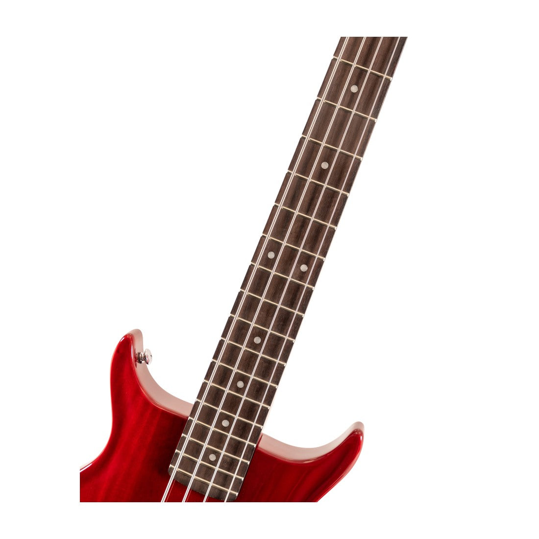 Washburn SB4R Scavenger Electric Bass – Ruby Red – neck and fretboard