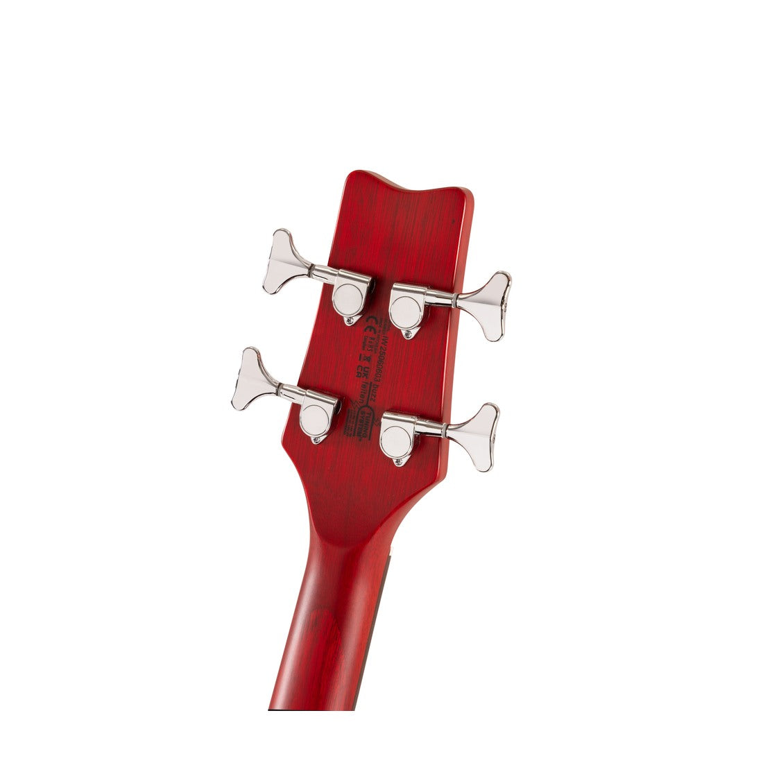Washburn SB4R Scavenger Electric Bass – Ruby Red – headstock rear
