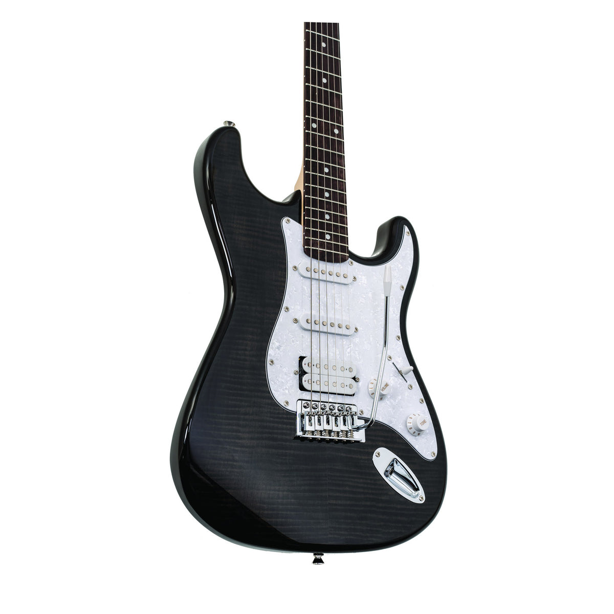 Washburn SDFTB Sonamaster Deluxe Electric Guitar – Trans Black – detail view 2