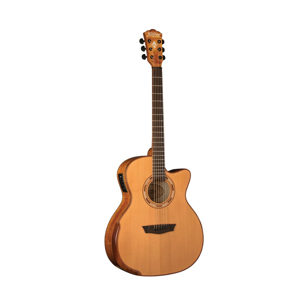 Washburn Comfort G66SCE Spalted Maple Grand Auditorium Acoustic-Electric Guitar – Natural – full front view