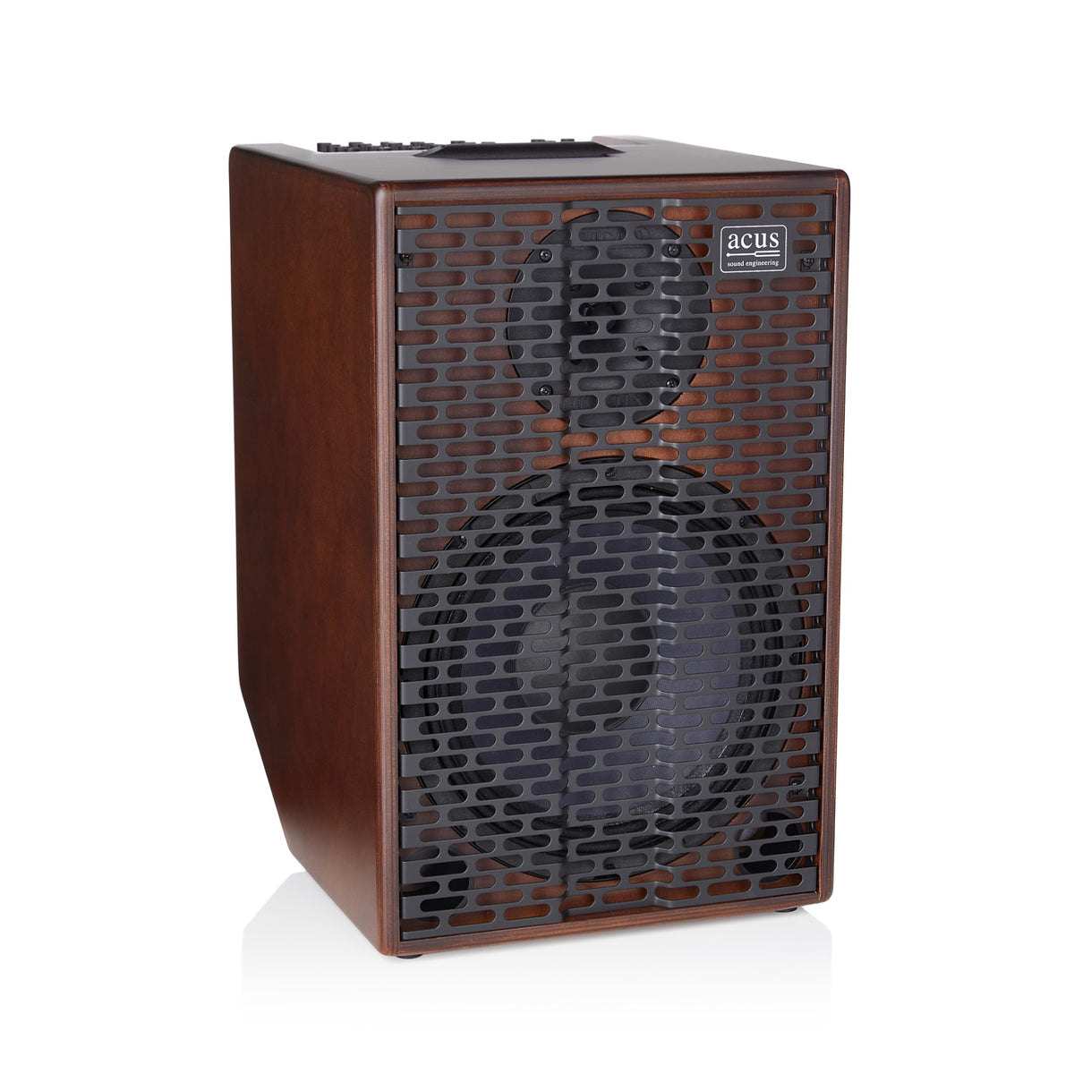 Acus SIMON 10 wood acoustic amplifier front three-quarter view