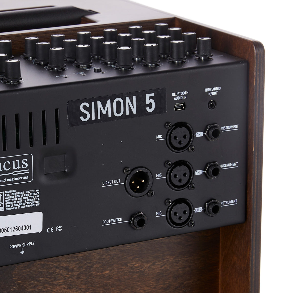 Acus SIMON 5 amplifier rear input connections