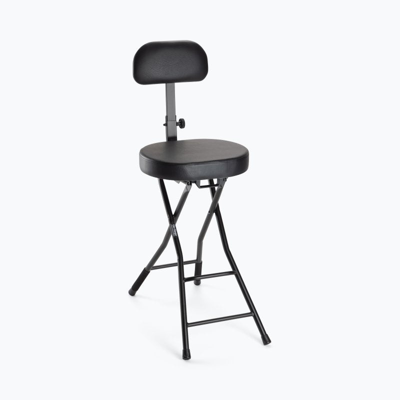 On-Stage DT8000 Guitar Stool with Backrest & Instrument Hanger – Black – full product
